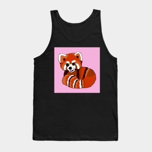 Red panda on pink 2 Tank Top